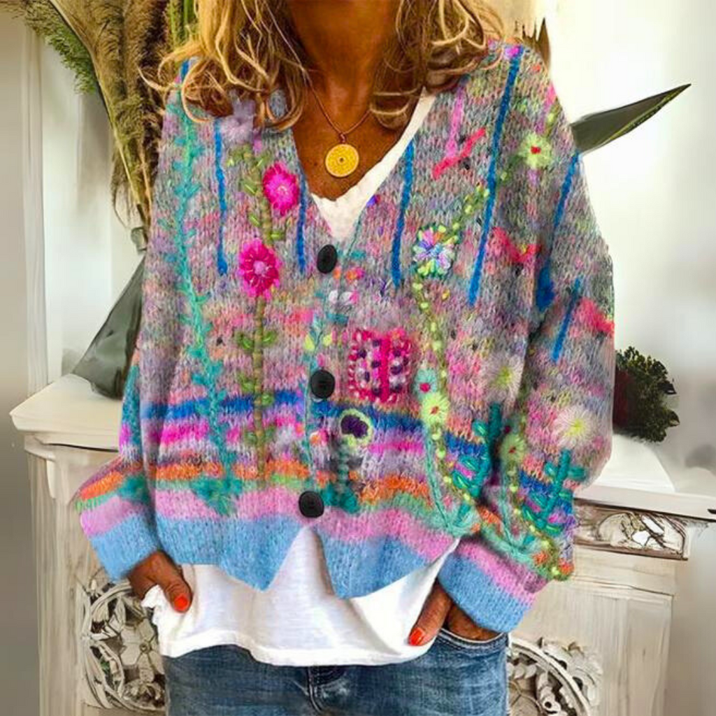 Franziska | Pull en tricot coloré et confortable pour femmes avec motif Boho