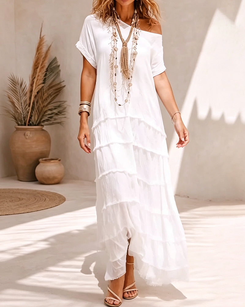 Robe Une Épaule Uni