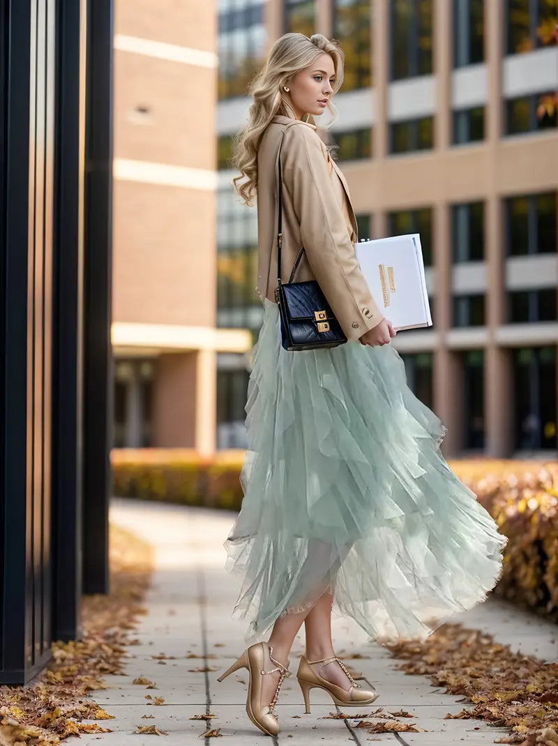Cecil™ - Jupe Tutu en Tulle à Superpositions Élégantes
