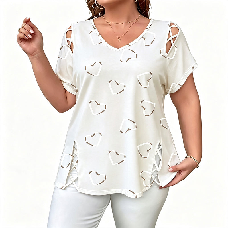 Sorella | T-shirt décontracté avec imprimé cœur pour le quotidien