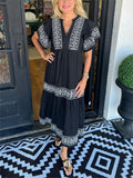 Alice | Robe Midi Boho à Col V pour Femmes d'Été
