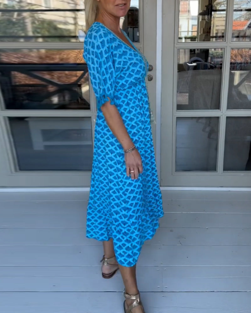 Robe décontractée imprimée à col en V