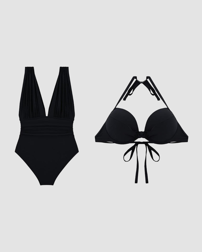 Maillot de Bain Une Pièce avec Décolleté en V pour Femmes | Idéal pour la Plage et la Piscine