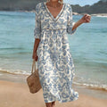 Alessina | Robe maxi vintage avec motif ornemental
