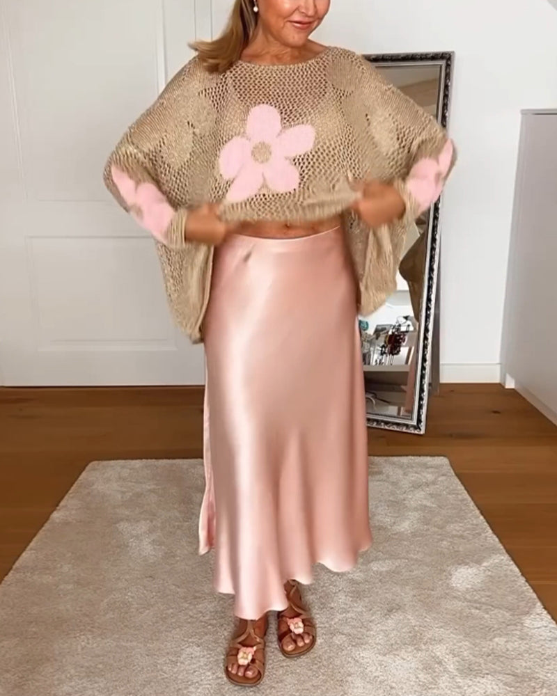 Bloom | Haut en Crochet Floral pour Femmes à Manches Longues
