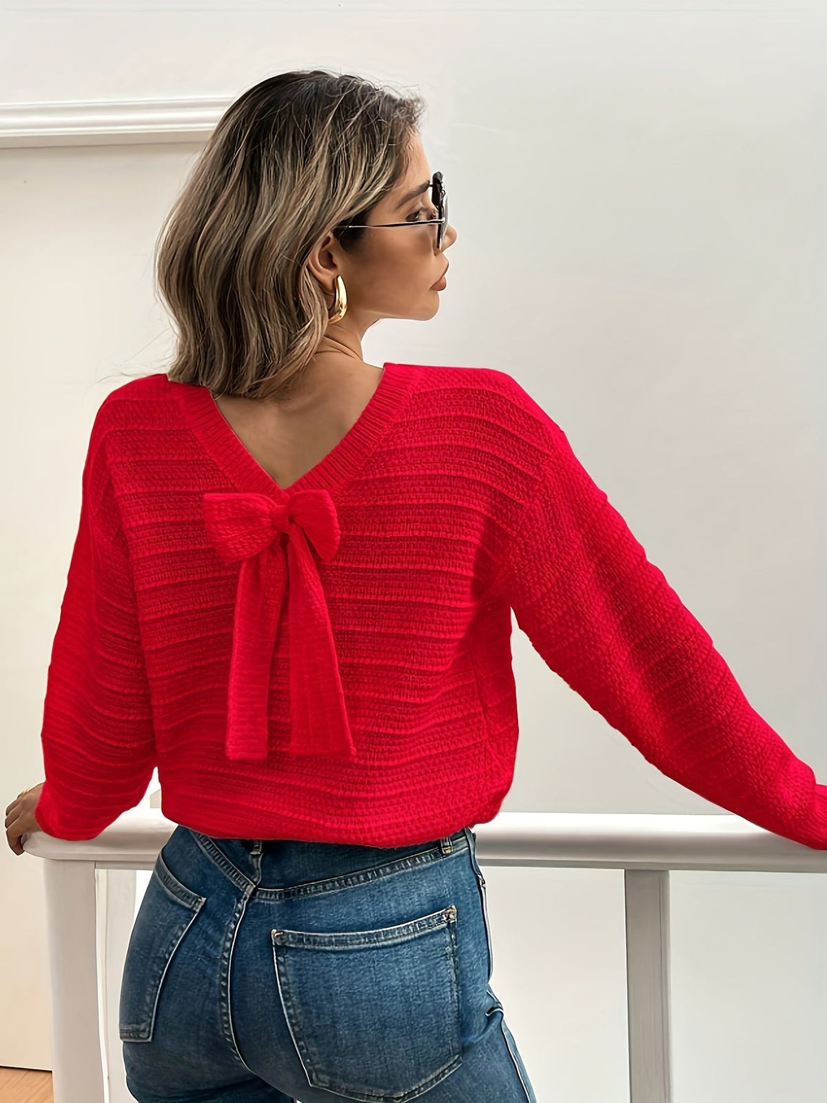 Kerstin | Pull en tricot féminin et confortable avec détail en nœud
