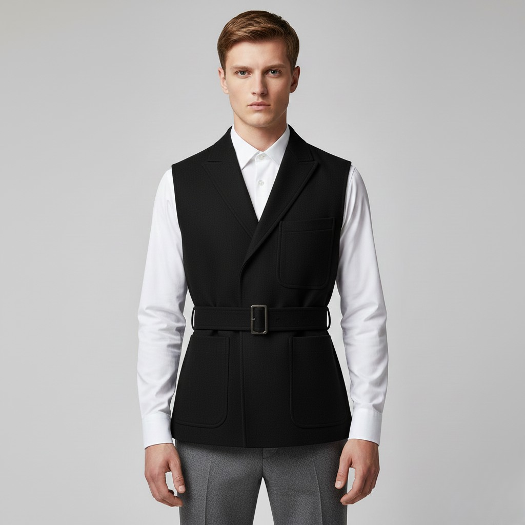 Gilet utilitaire ajusté à ceinture