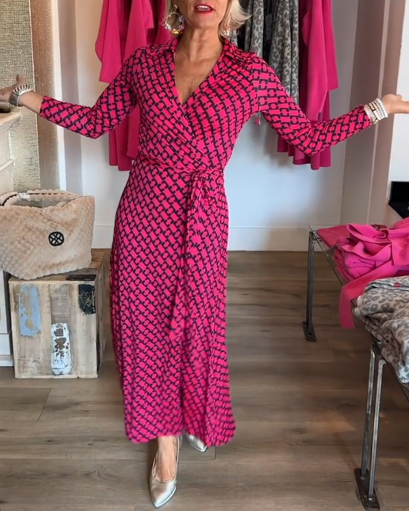 Robe Maxi Élégante à Col V