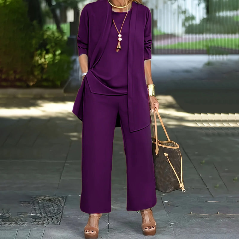 Ensemble chic 3 pièces pour femmes en coupe Relaxed Fit