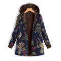 Veste à capuche pour femmes avec doublure en fausse fourrure, imprimé floral et poches Echo Archive