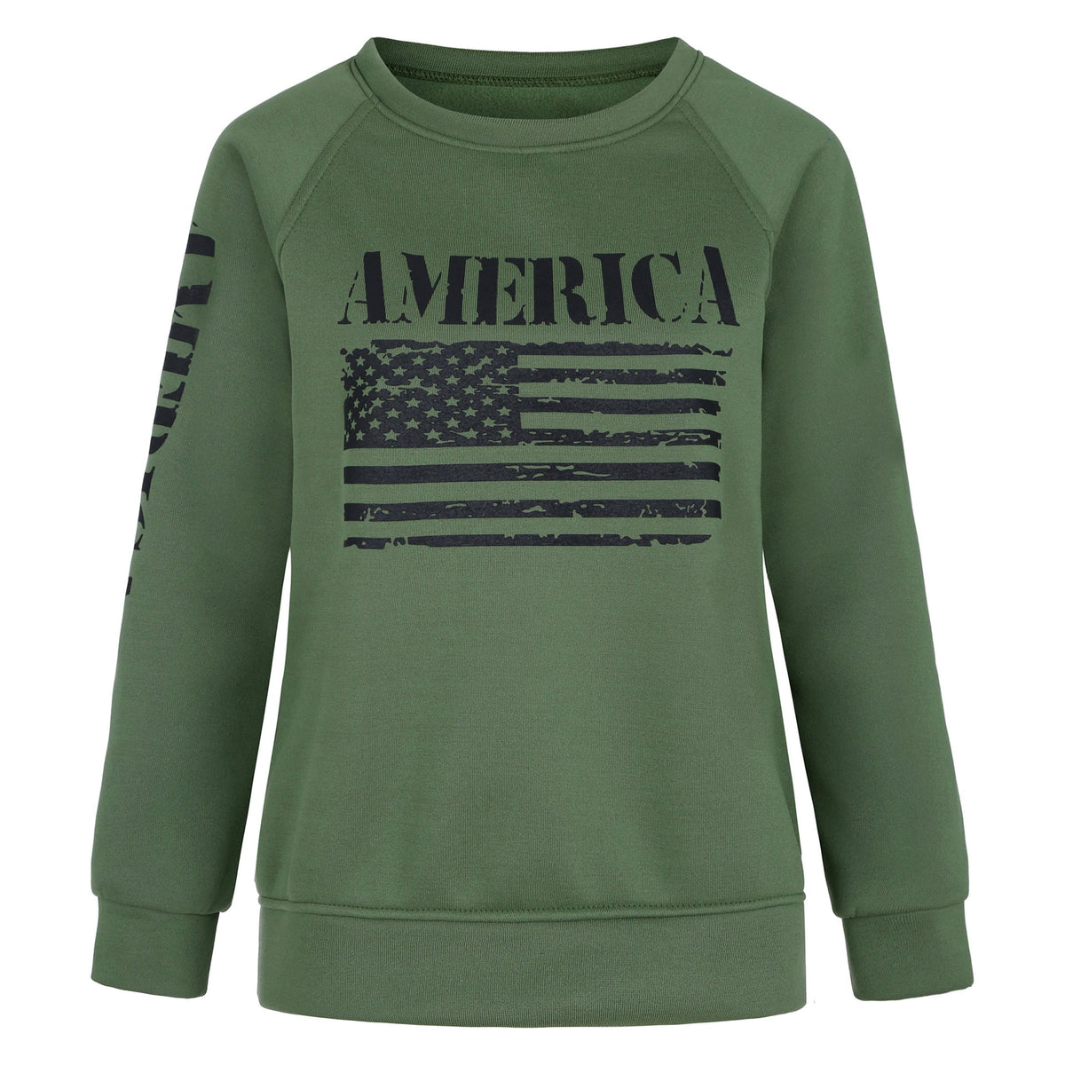 Sweat-shirt pour femmes avec manches raglan et imprimé drapeau vintage Echo Archive