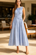 Ephie | Robe maxi rayée avec taille croisée