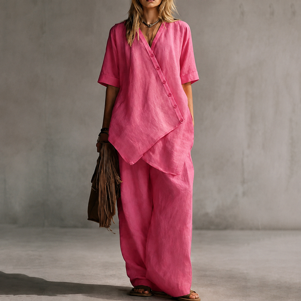 Osterlah | Ensemble asymétrique à deux pièces avec pantalon large