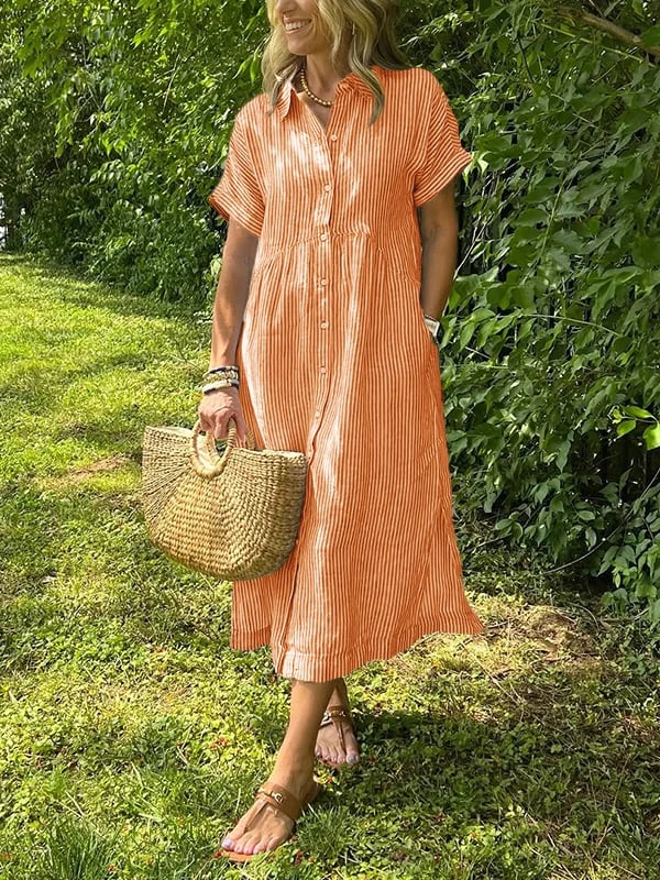 Gwen™ - Robe chemise rayée