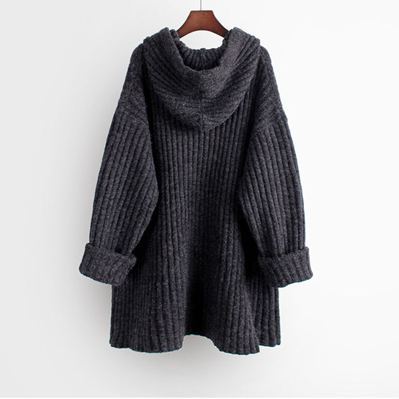 Sweat à capuche oversize pour femmes en tricot côtelé avec coupe tunique Echo Archive