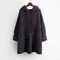 Sweat à capuche oversize pour femmes en tricot côtelé avec coupe tunique Echo Archive