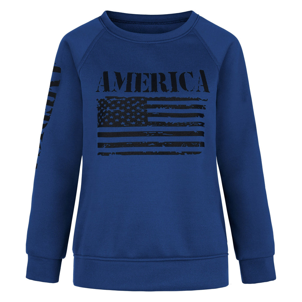 Sweat-shirt pour femmes avec manches raglan et imprimé drapeau vintage Echo Archive