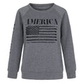 Sweat-shirt pour femmes avec manches raglan et imprimé drapeau vintage Echo Archive