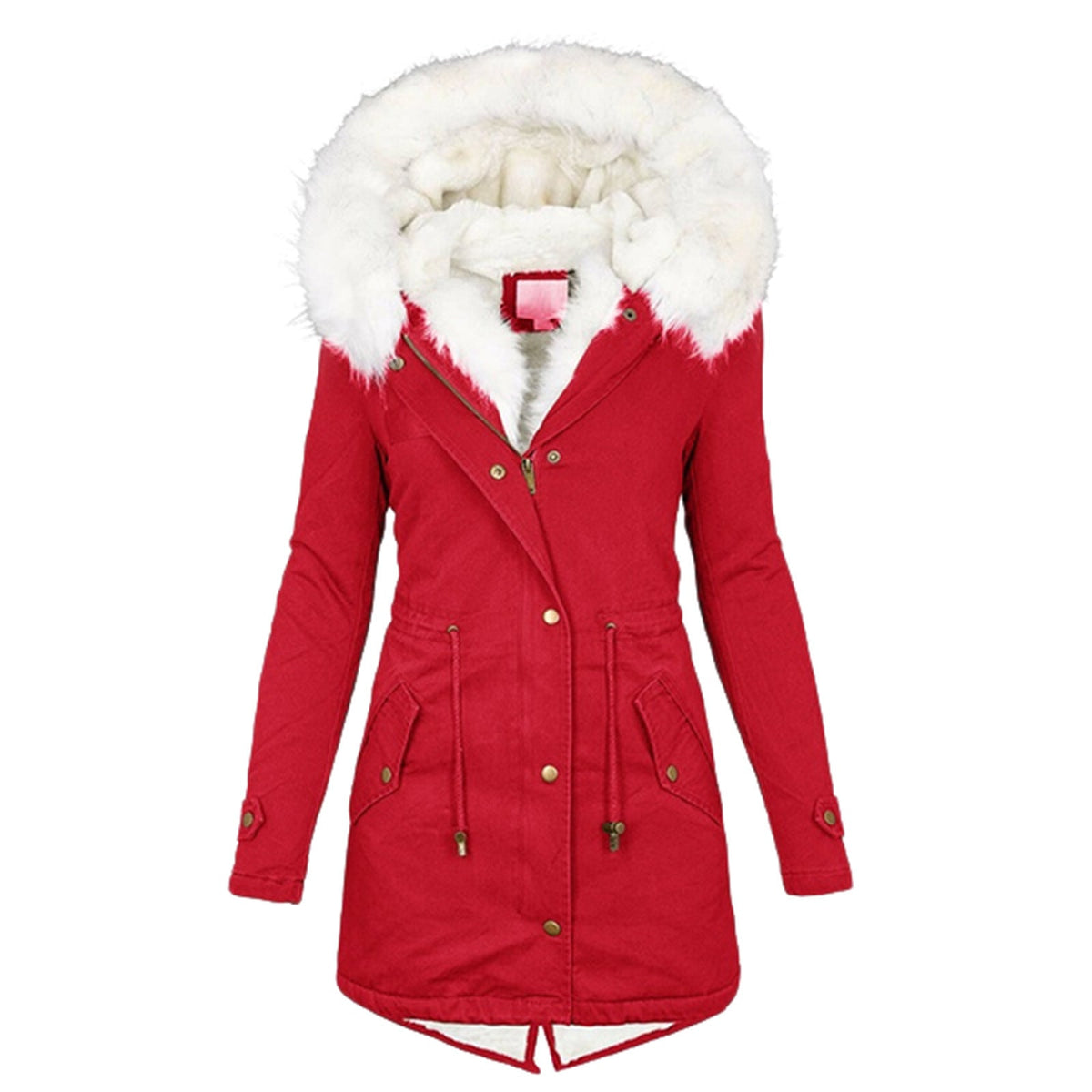 Manteau Parka Femme Doublé avec Doublure en Teddy, Capuche en Fourrure Synthétique Amovible et Ceinture Echo Archive