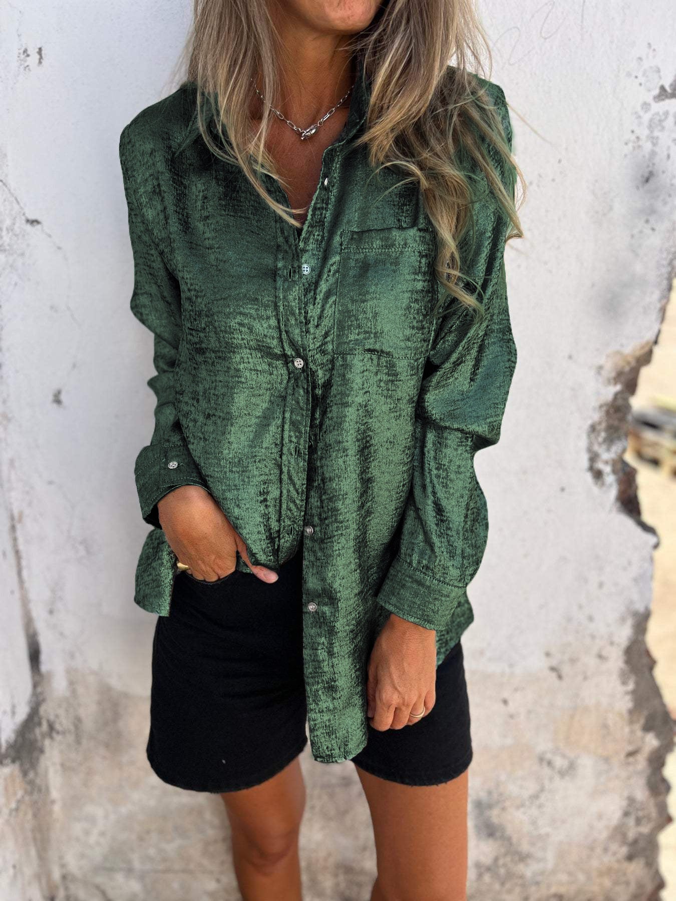 T-shirt à manches longues pour femmes avec poche