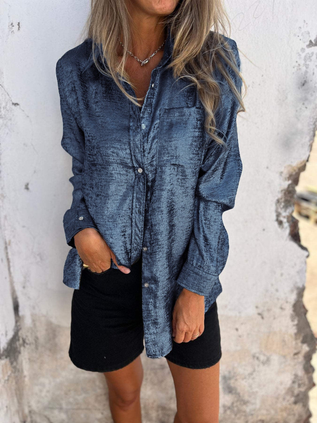 T-shirt à manches longues pour femmes avec poche