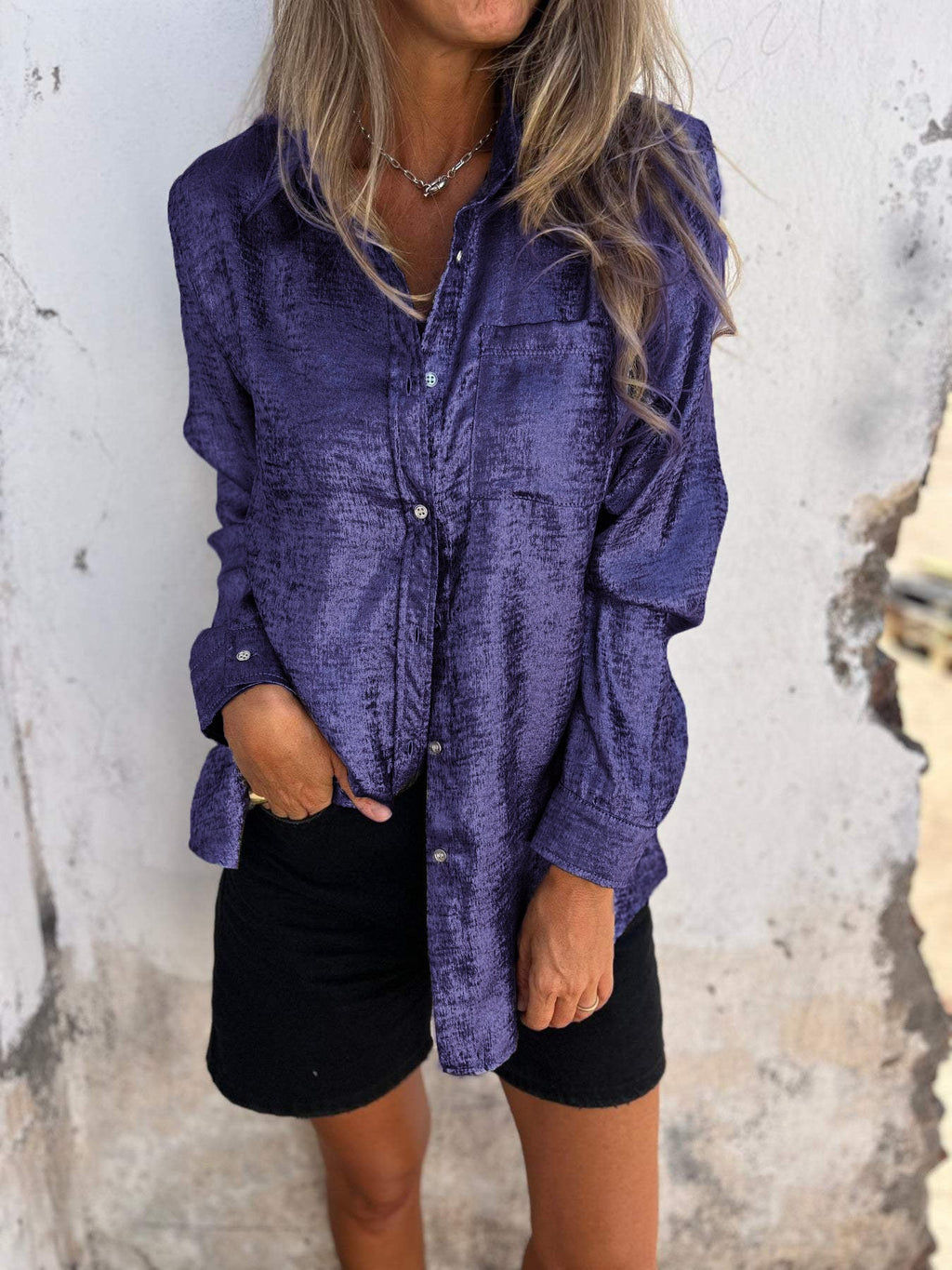 T-shirt à manches longues pour femmes avec poche