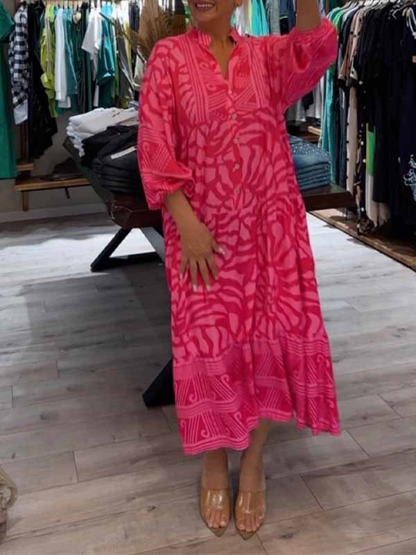Mira | Robe Imprimée à Décolleté en V (Presque épuisée)