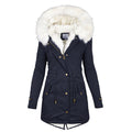 Manteau Parka Femme Doublé avec Doublure en Teddy, Capuche en Fourrure Synthétique Amovible et Ceinture Echo Archive