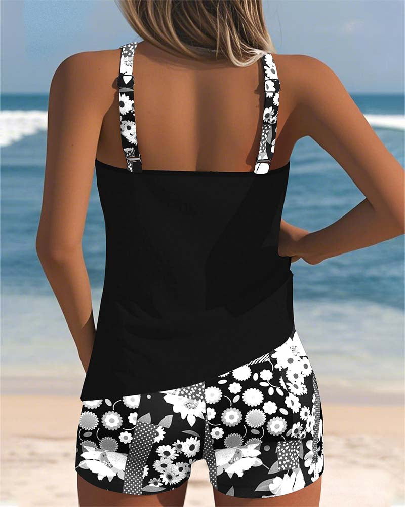 Maillot de bain boxer imprimé à débardeur