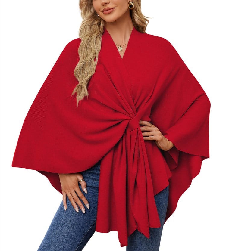 Poncho-châle luxueux et élégant pour un style superposé