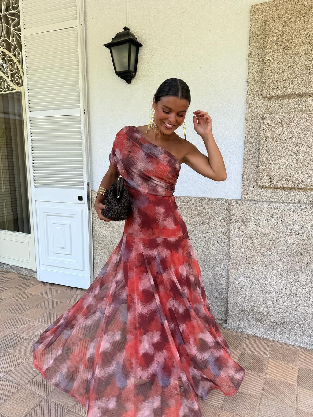 Robe Maxi à Épaule Unique pour Femmes
