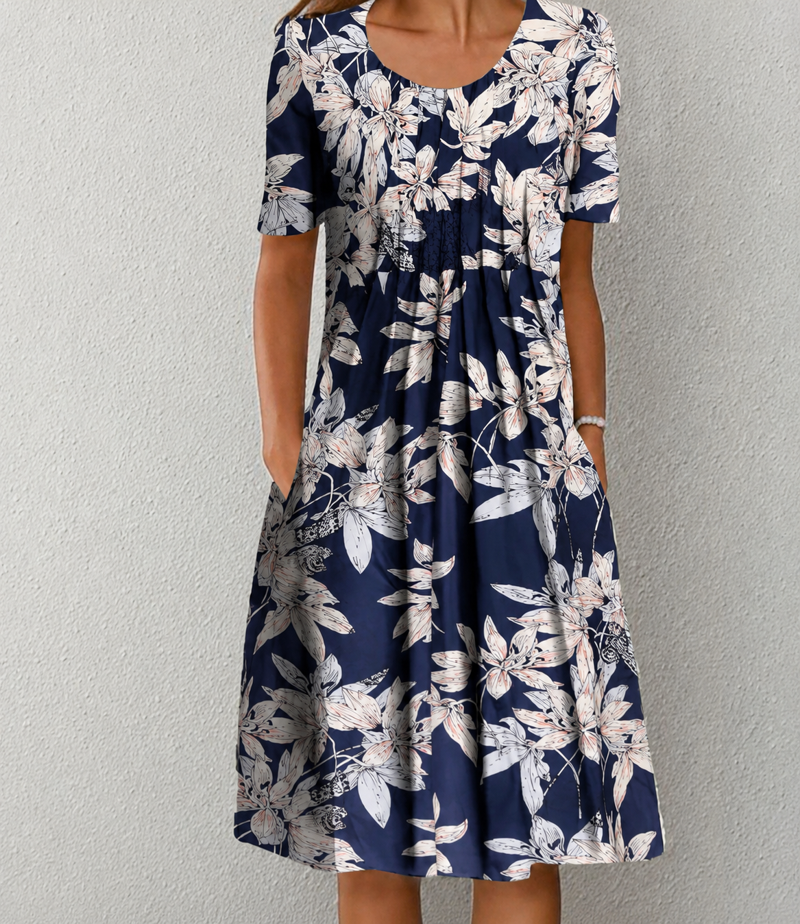 Robe élégante à manches mi-longues
