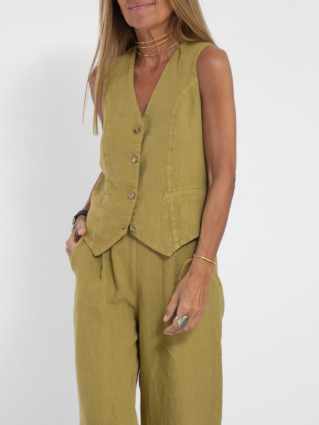 Aira™ - Ensemble gilet à boutons et pantalon ample