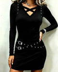 Robe Col En V Enveloppante Métal Slim
