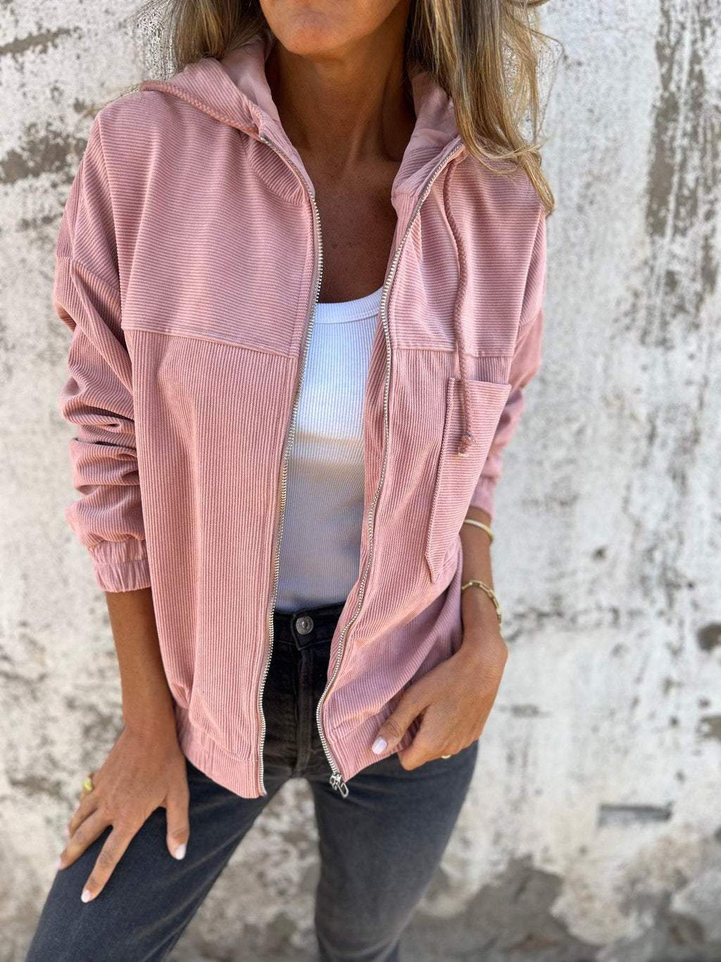 Concetta - Veste de loisirs avec capuche et fermeture éclair