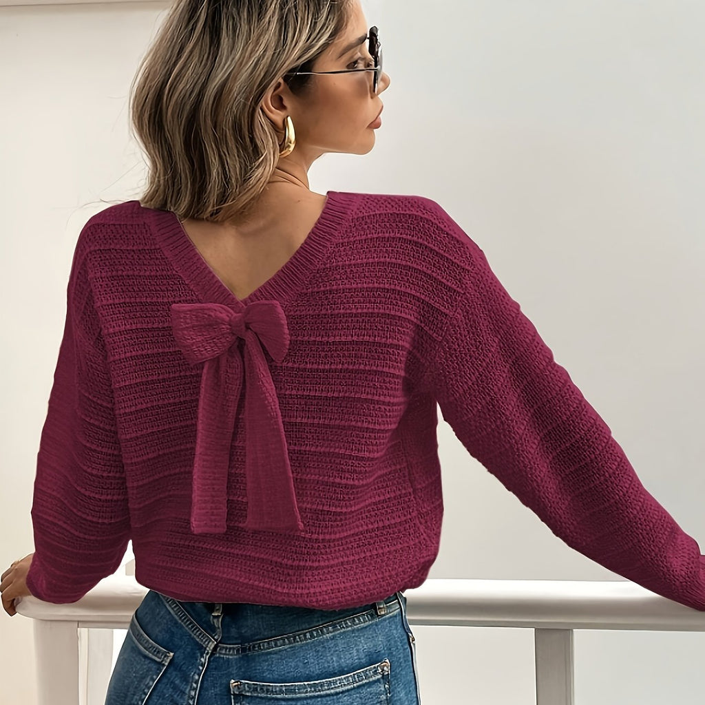 Kerstin | Pull en tricot féminin et confortable avec détail en nœud