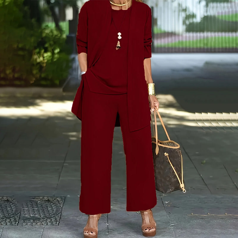 Ensemble chic 3 pièces pour femmes en coupe Relaxed Fit