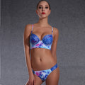 Ensemble de bikini push-up pour femmes avec motif vivant R&B