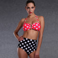 Bikini Femme Taille Haute avec un Charmant Design à Pois R&B