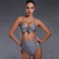 Bikini Femme Taille Haute avec Détail Nœud Ludique R&B