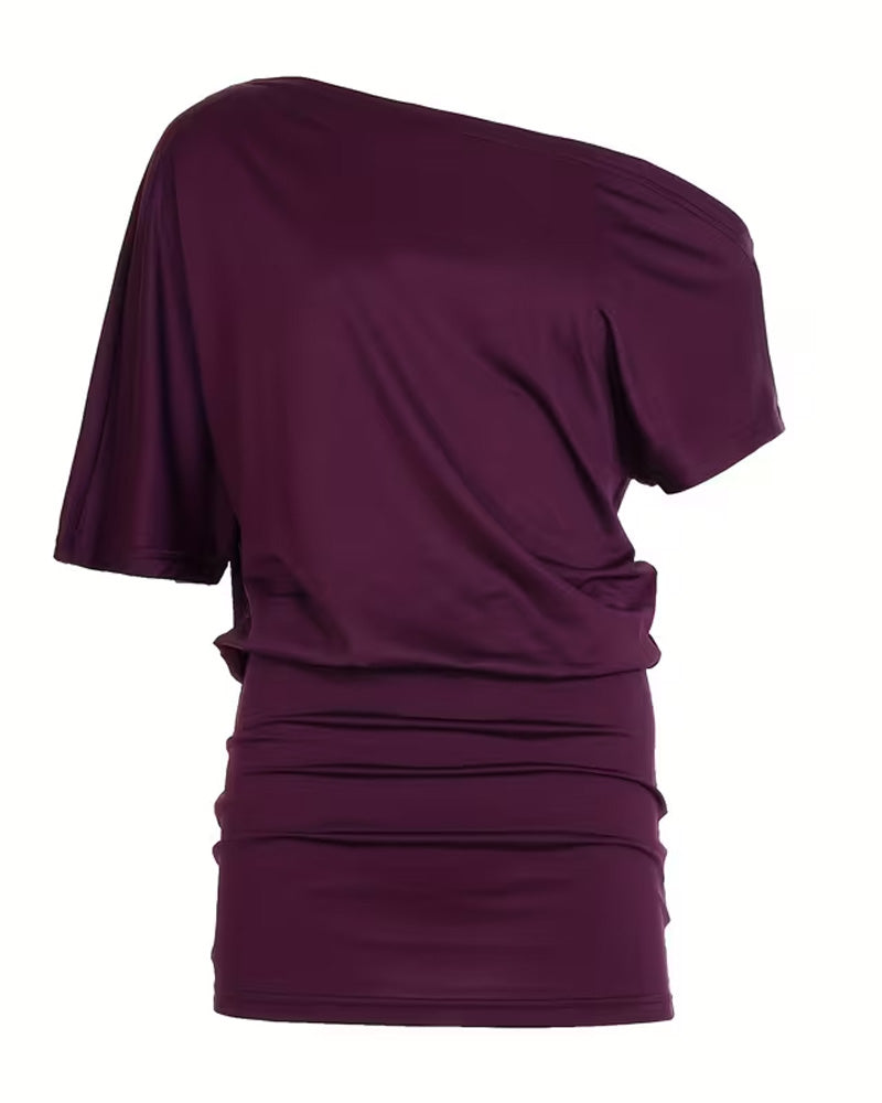 Robe Off-Shoulder Asymétrique Bodycon