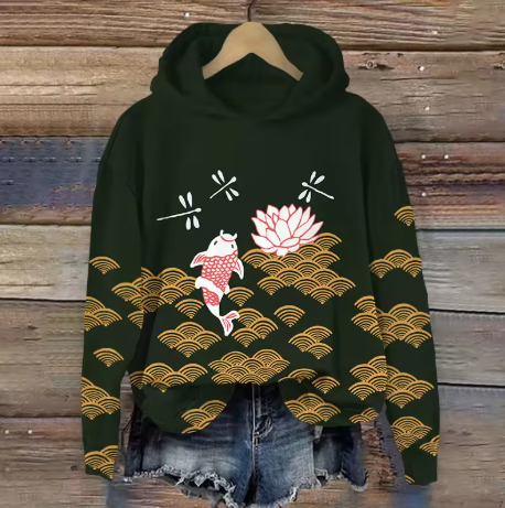 Freya | Sweat à capuche coloré et confortable avec motif jacquard
