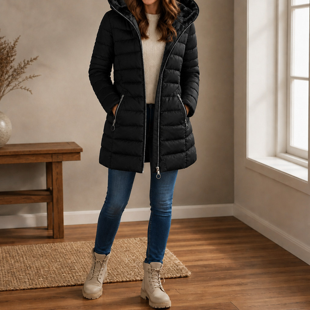 Stella | Veste matelassée pour femmes chaude et élégante avec capuche