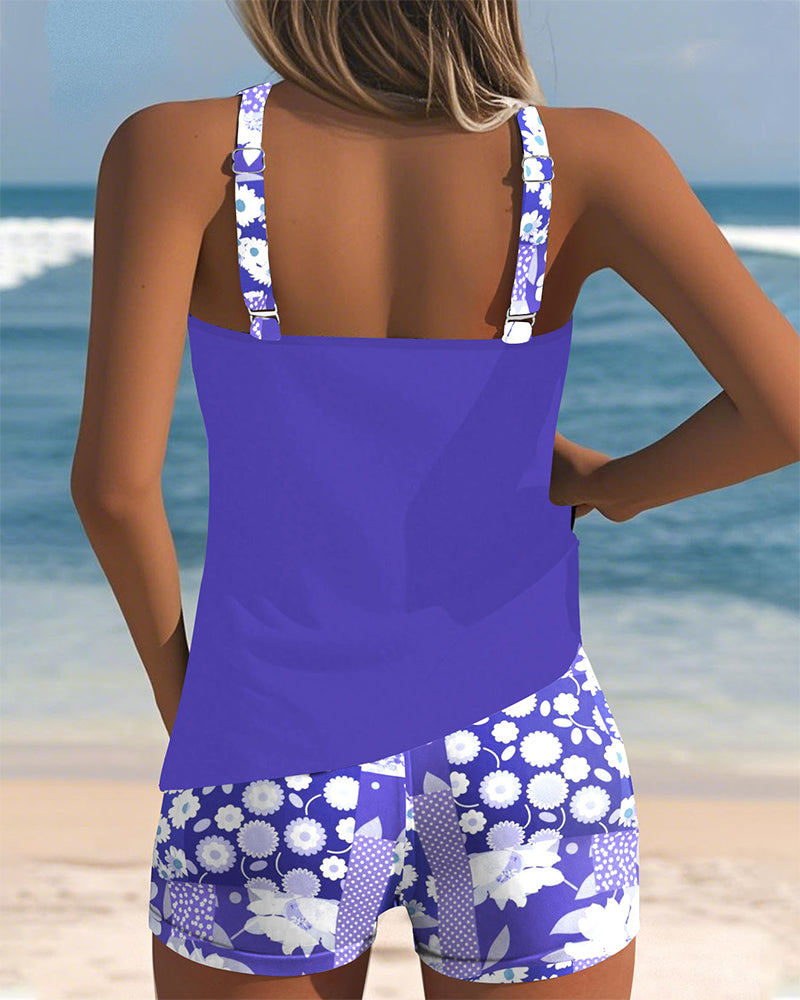 Maillot de bain boxer imprimé à débardeur