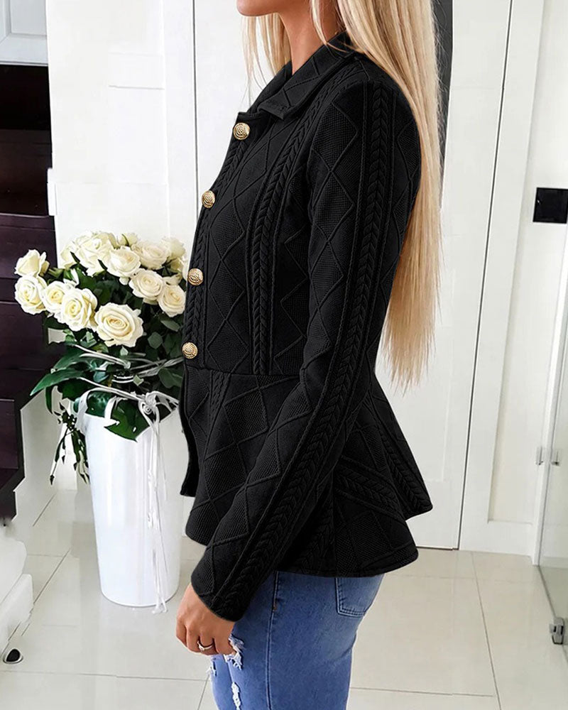 Manteau Casual à Boutons Unis