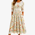 Eisel | Robe midi à fleurs avec détails en dentelle et poches