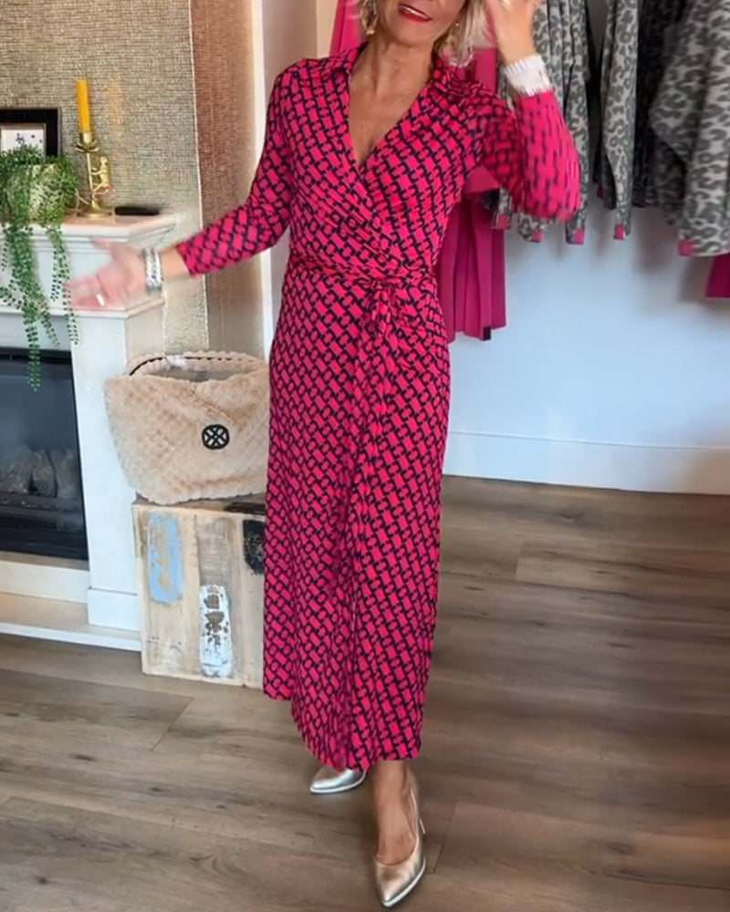 Robe Maxi Élégante à Col V