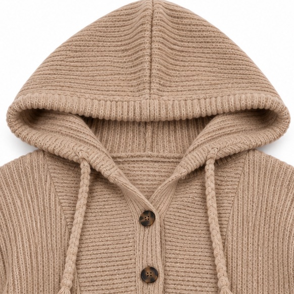 Sofia | Pull en tricot confortable et polyvalent avec capuche