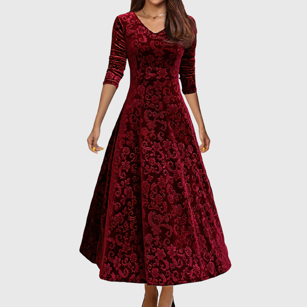 Nancy | Robe de fête en velours luxueux
