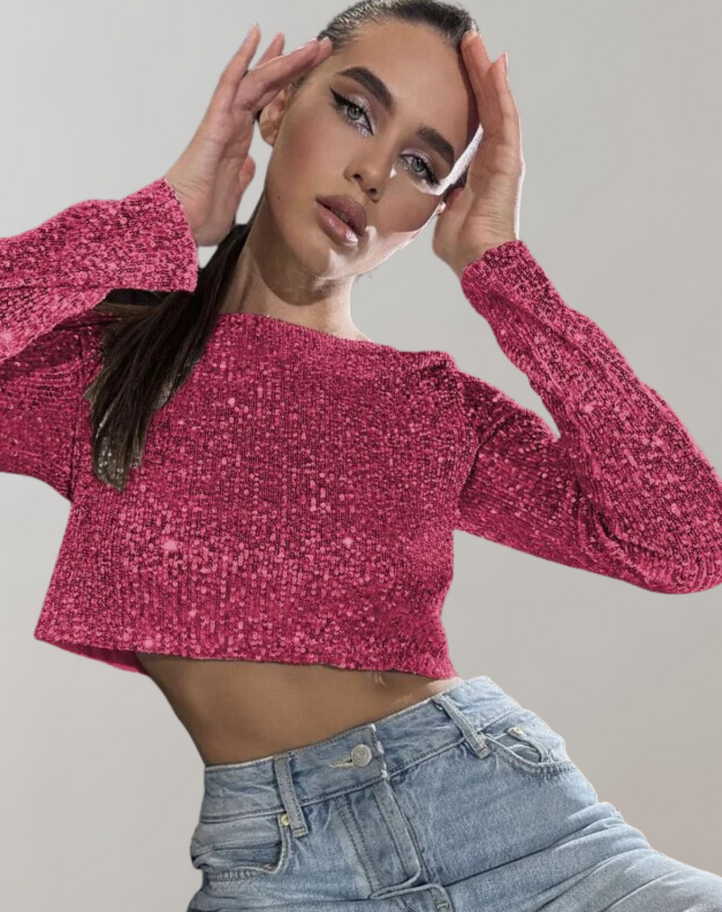 Crop Top Avec Finition Brillante Pour Femmes | Idéal Pour Les Soirées Et Les Occasions Spéciales